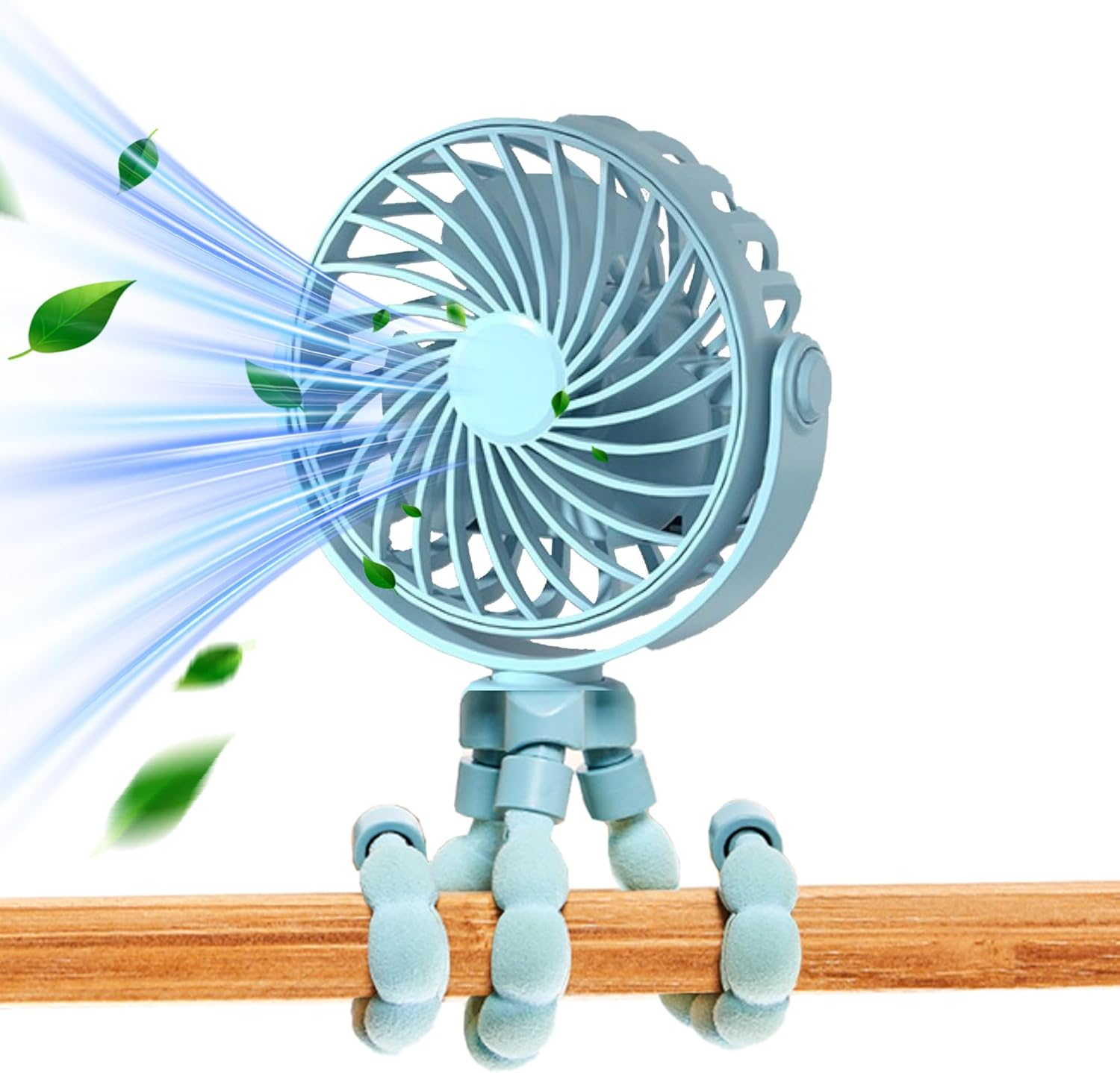 Mini Portable Stroller Fan, Hand Held Fan, 3 Gears, USB Rechargeable, 360&deg; Rotation, Flexible 3-Legged Small Fan, Suitable for Car Seat, Baby Bed, Treadmill and Travel (Black)