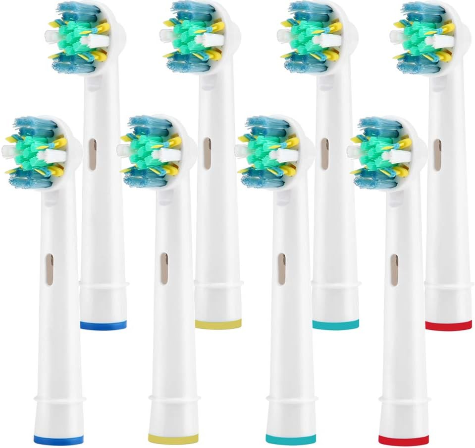 Toothbrush Replacement Heads Refill for Oral Electric Toothbrush Pro 1000 Pro 3000 Pro 5000 Pro 7000 Vitality Floss Action,8 Count with Covers image number 1