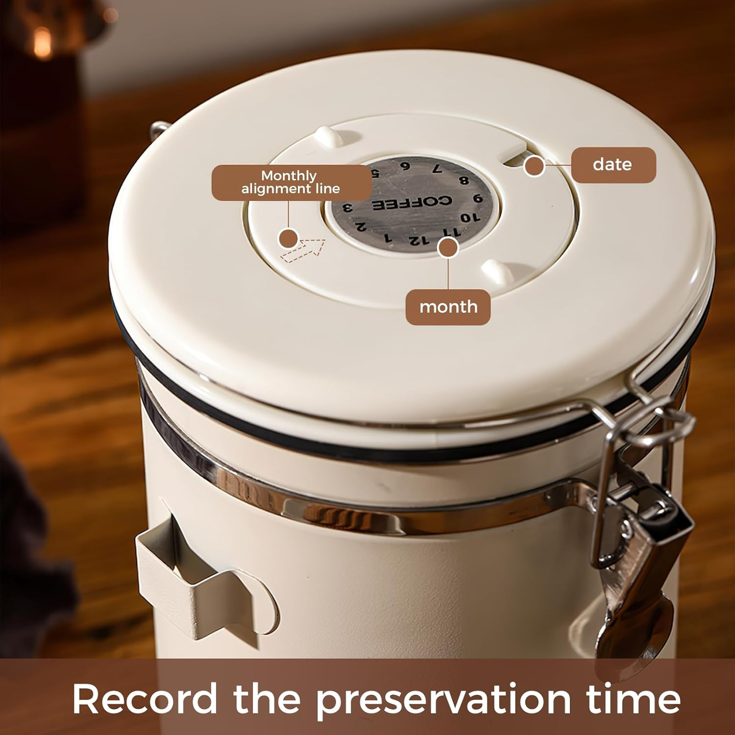 1.8L/60Oz Large Stainless Steel Coffee Canister，With Airtight Seal BPA Free Silicone Lid for Fresh Coffee Bean Storage Coffee Container Includes Coffee Spoon Ideal for Tea Sugar and Grains image number 6