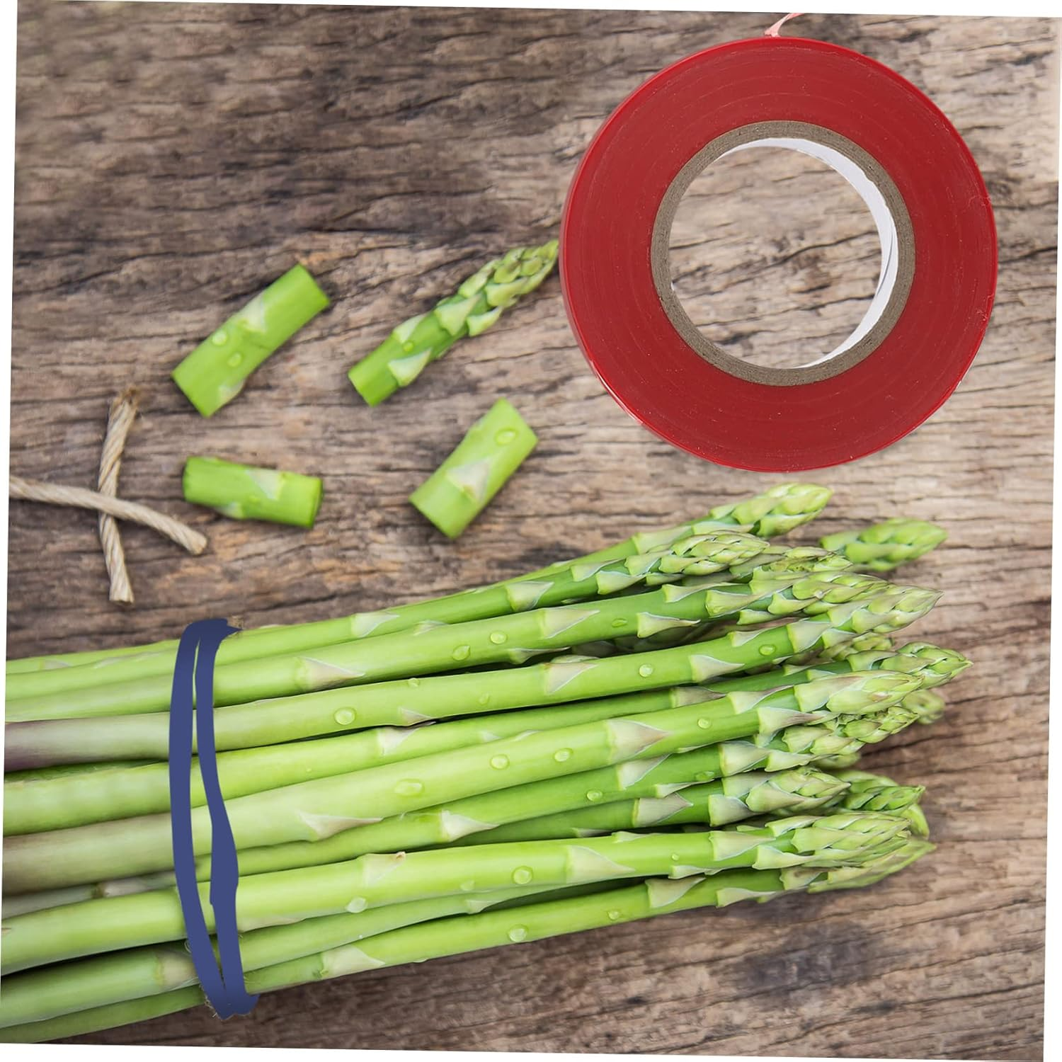 Gogogmee Garden Plant Ties PVC Tape Set with Staples for Vegetable and Flower Support, 21Pcs Kit with 10 Red and 10 Blue Branch Straps, Reusable Plant Tying Solution for Outdoor Gardening image number 2