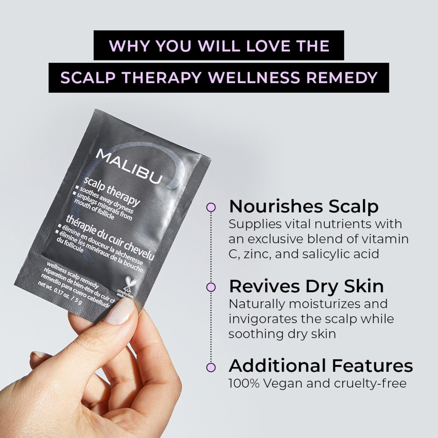 Malibu C Scalp Therapy Wellness Remedy - Mineral Build up Scalp Cleanser with Salicylic Acid + Vitamin C - Moisturizing & Soothing Dry Scalp Care