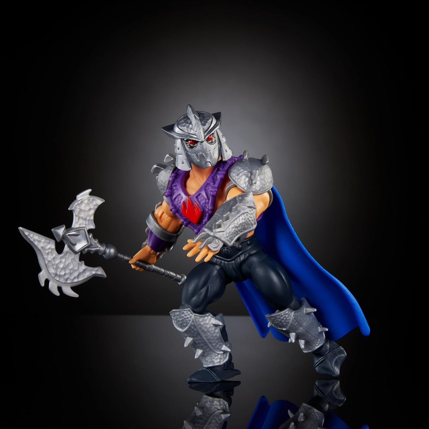 Masters of the Universe Turtles of Grayskull Shredder Action Figure Toy 16 Points of Motion TMNT and Motu Crossover Villain HTH10 image number 1