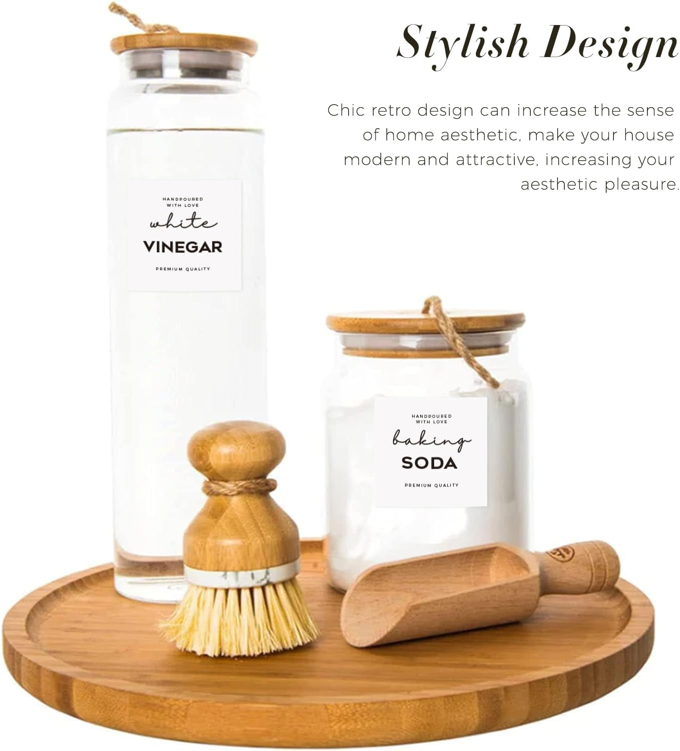 Minimalist Laundry Room Labels Set, V2Croft 48 White Matte Stickers on Clear Canisters, Home Organization Stickers for Cabinet & Drawer, Laundry Room, Linens & Cleaning Supplies(Water Resistant) image number 5