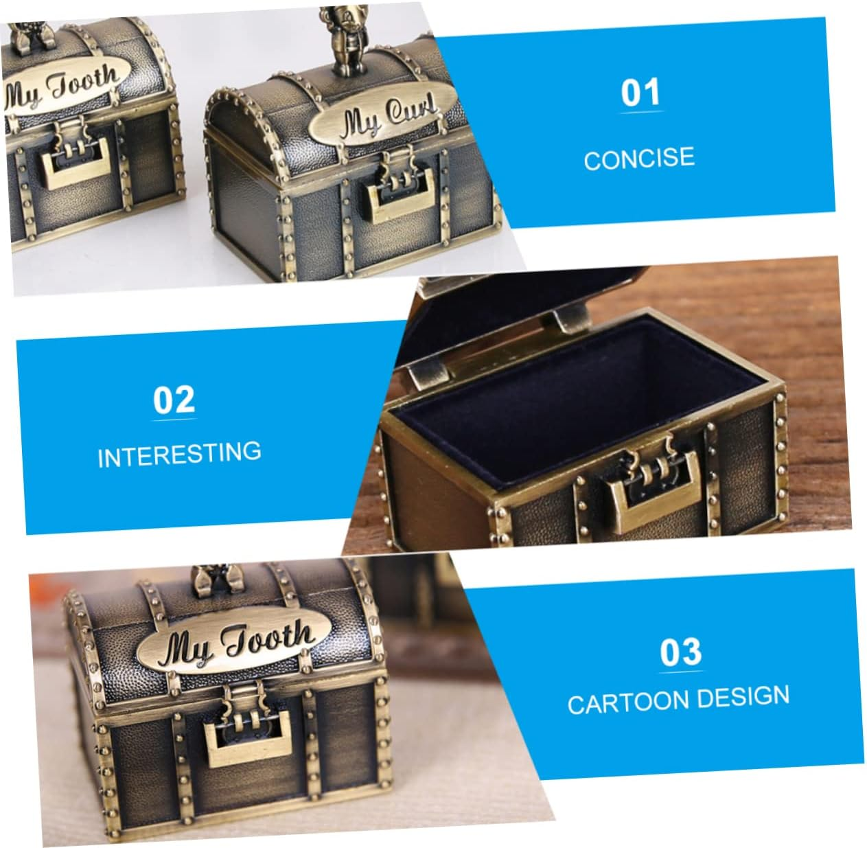 2Pcs Fetal Hair Storage Box for Newborn Teething Tooth Box Born Essentials for Boys and Girls image number 1