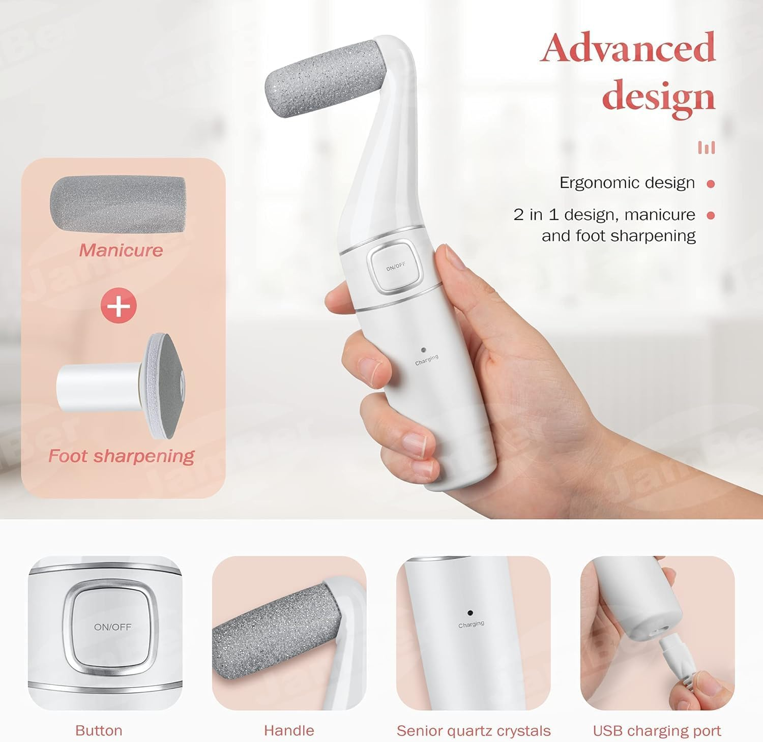 Electric Care Pedicure Foot File Hard Dead Skin Callus Remover Foot Grinder image number 2