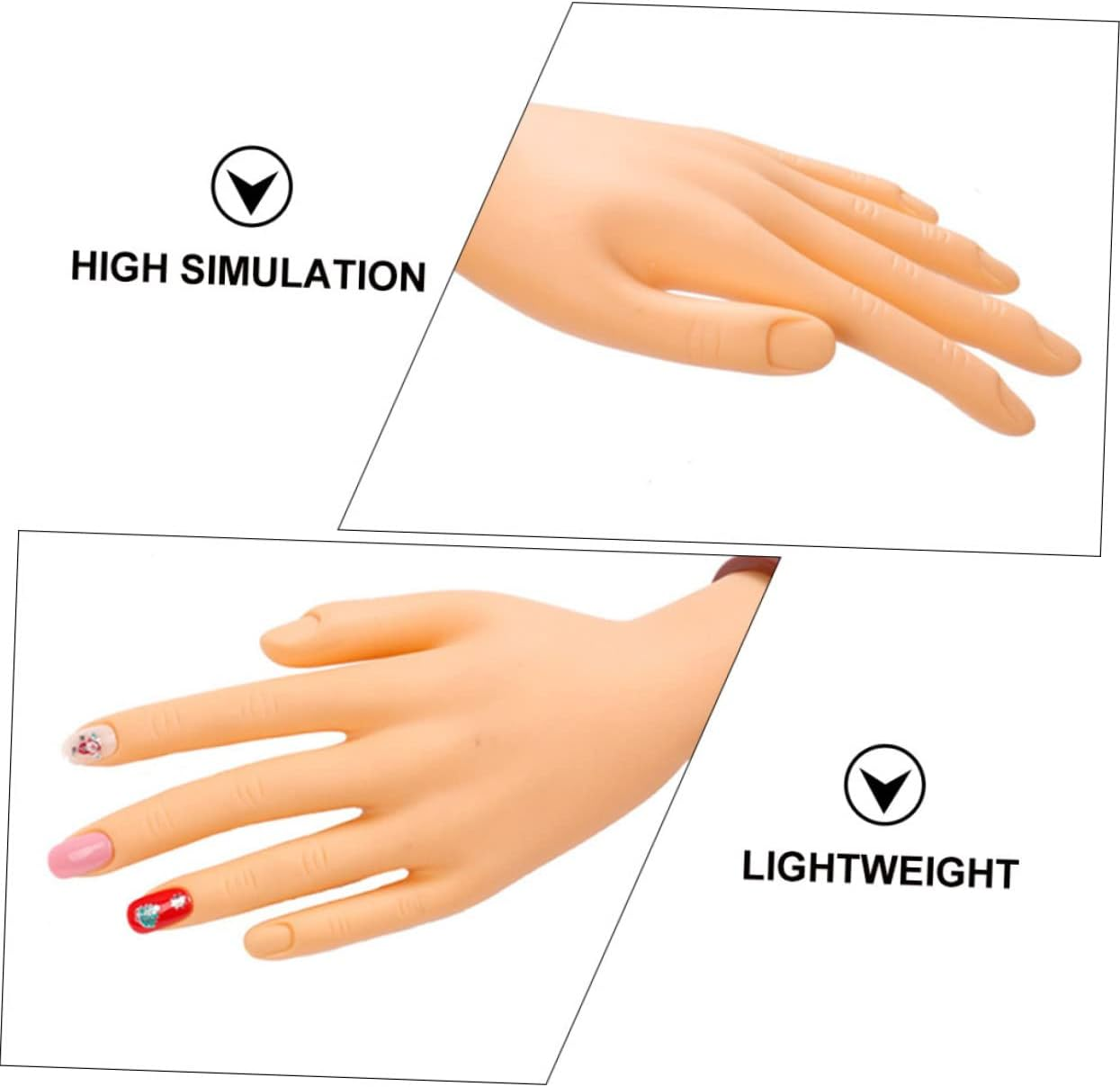 Hohopeti Realistic Manicure Fake Hand Model for Nail Art Practice Portable Soft Training Tool for Beginners and Salon Artists Nail Art Display Hand image number 1
