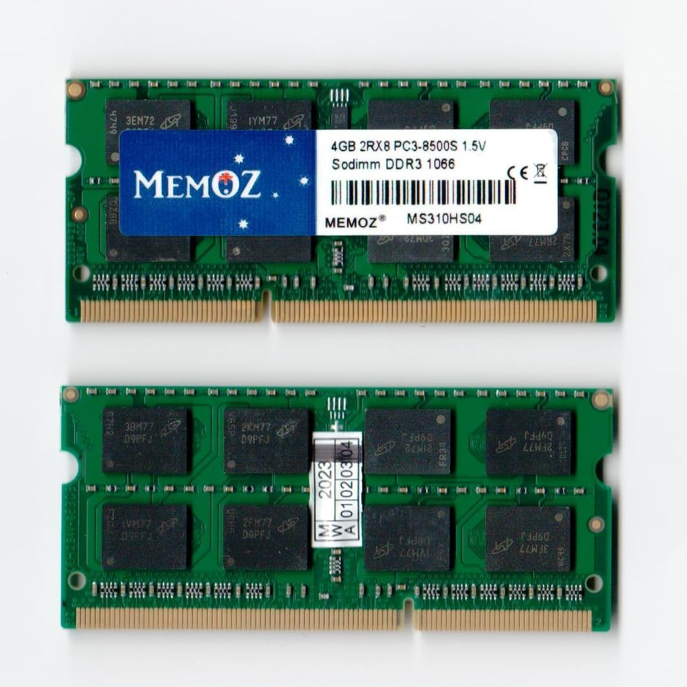 Memoz&reg; 8GB (2X 4GB) DDR3 1066 1067 Mhz PC3 8500S Notebook Sodimm Memory 5 Years Warranty Laptop RAM image number 4