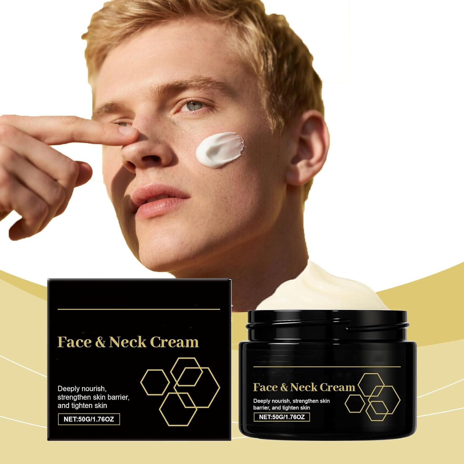 Men'S Skin Tightening Face Cream - Anti-Aging Moisturizer for Dry Skin, Reduces Wrinkles & Fine Lines, Lightweight & Non-Greasy, Soothing after Shave Lotion, Soothing Skin (2Pcs)