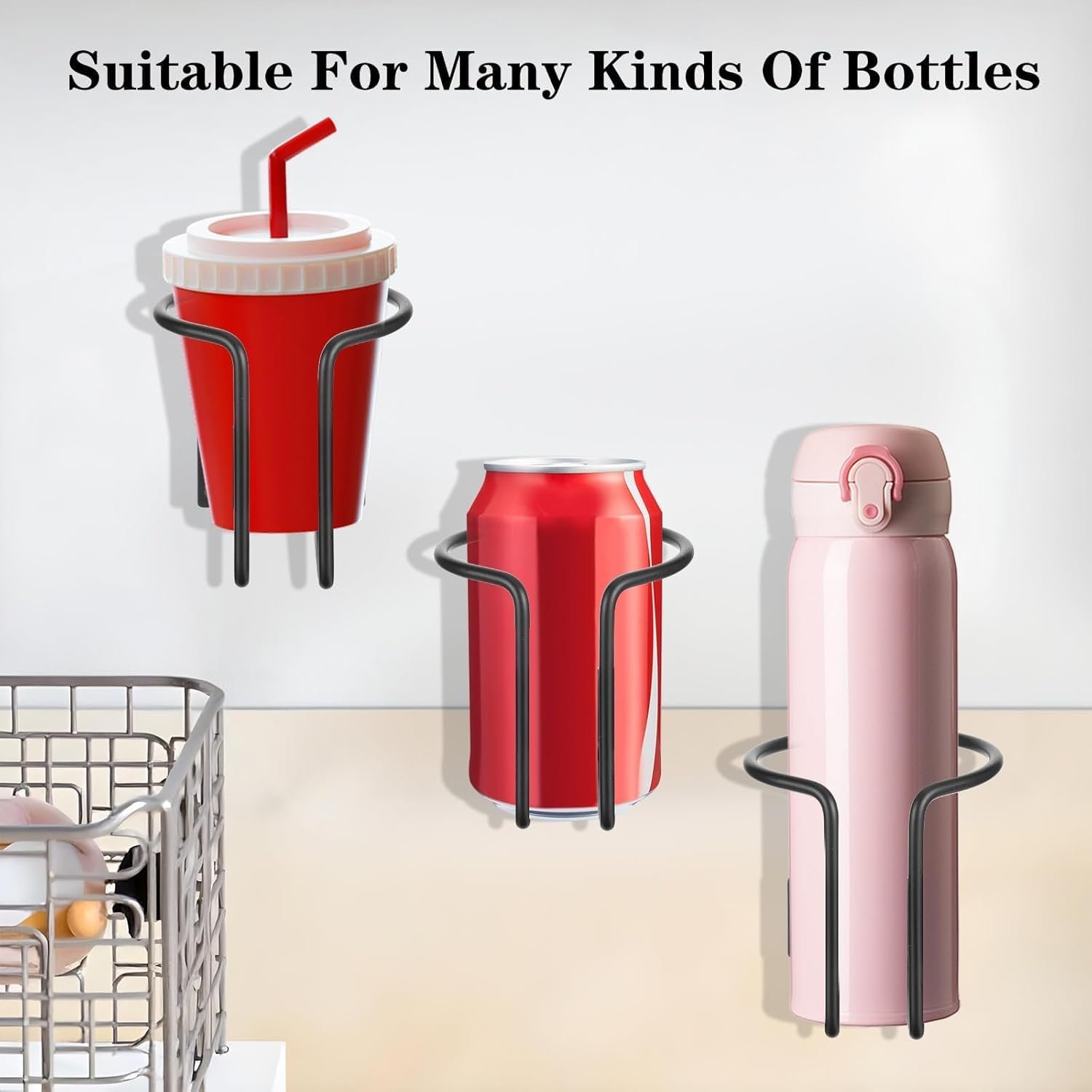 Stainless Steel Ring Shaped Boat Cup Drink Holder with Screws, 2Pcs Wall Rail Mounted Boat Ring Cup Holder, Metal Ring-Shaped Drink Holder for Boats, Silver image number 5