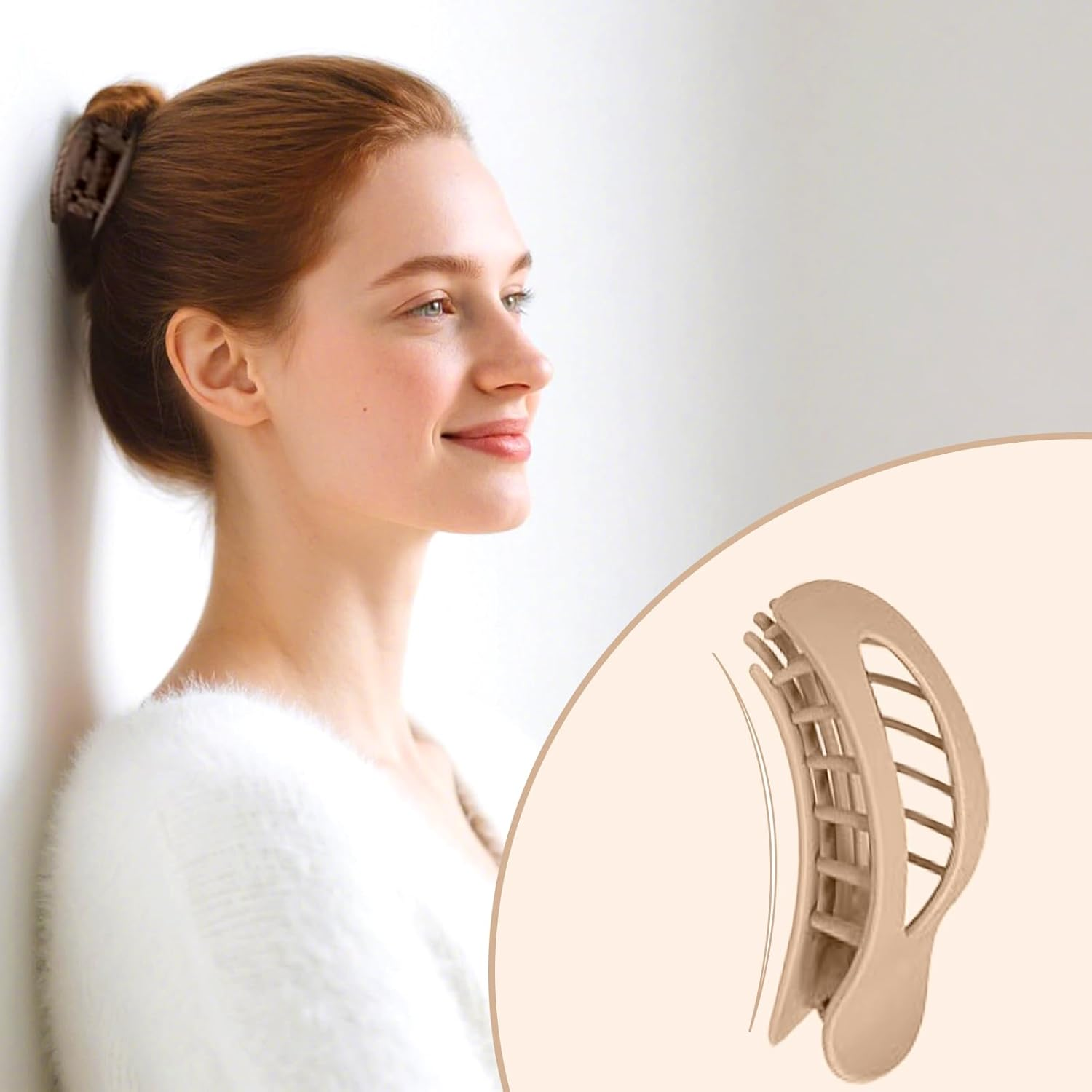 Pack of 6 Hair Clips for Women Large Flat Hair Clip French Flat Claw Clip for Thin and Thick Hair Driving Everyday Use image number 3