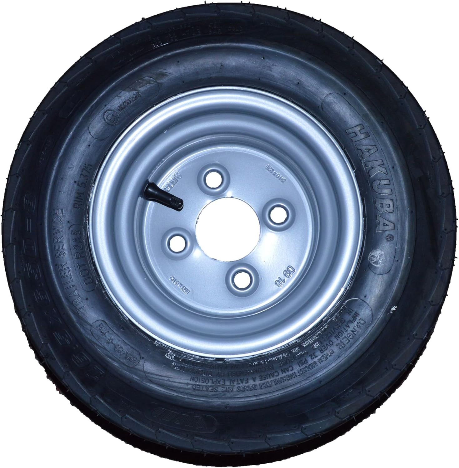 16.5/6.50-8 Trailer Tyre Wheel Rim 100Mm PCD 6PLY 4 Stud 72M TRSP46 image number 3