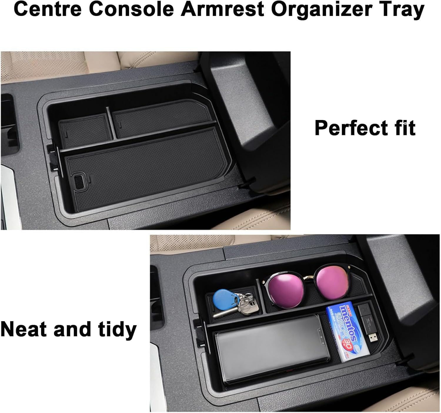 Centre Console Armrest Organizer Tray Compatible with To-Yota Land Cruiser Prado 250 J250 LC250, Console Armrest Storage Box for 2024-2025 Land Cruiser Prado 250 Series (Not Fit Cool Box) image number 1