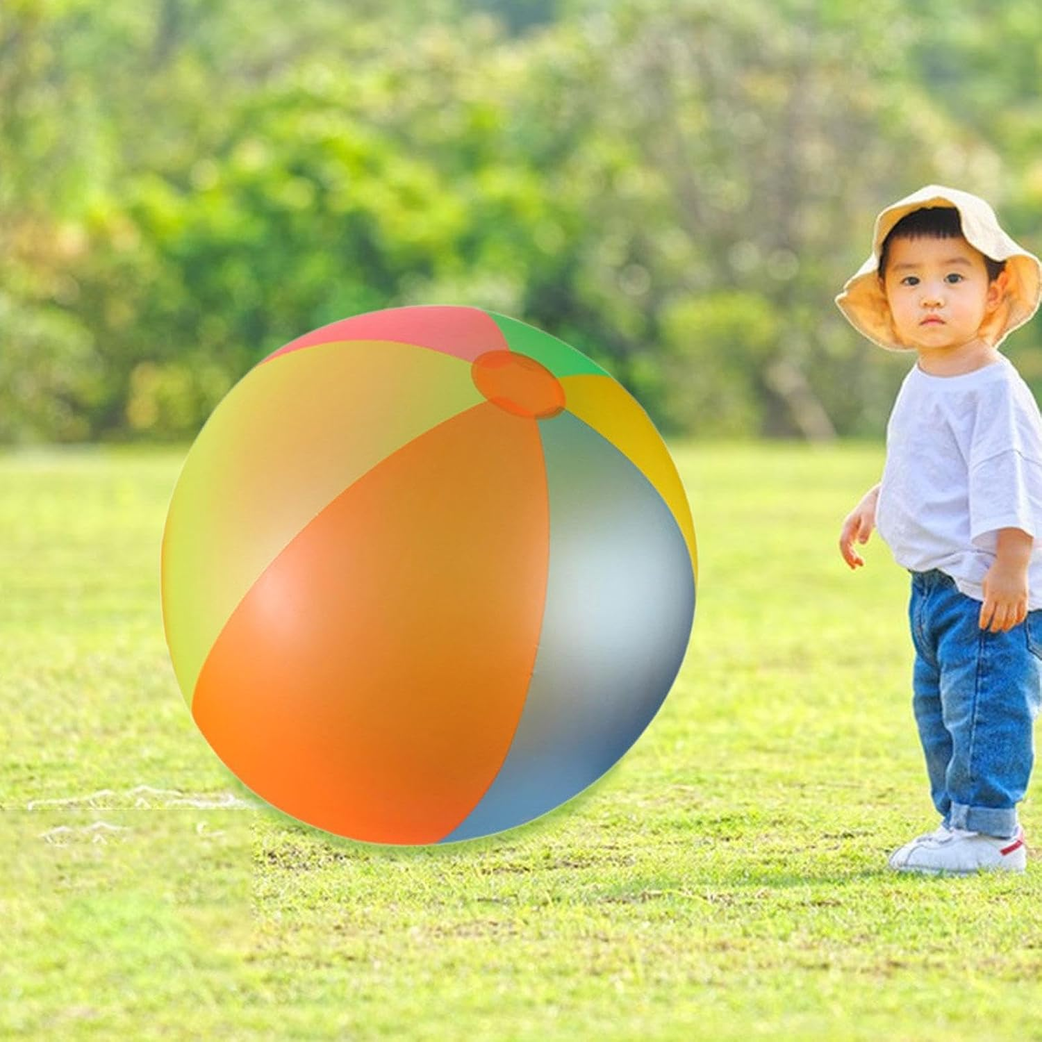 Eigell Rainbow Inflatable Ball for Beach and Pool Fun image number 3