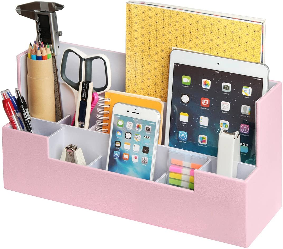 Desk Supplies Office Organizer Caddy (Pink, 13.4 X 5.1 X 7.1 Inches) Jackcubedesign-:Mk268D image number 6