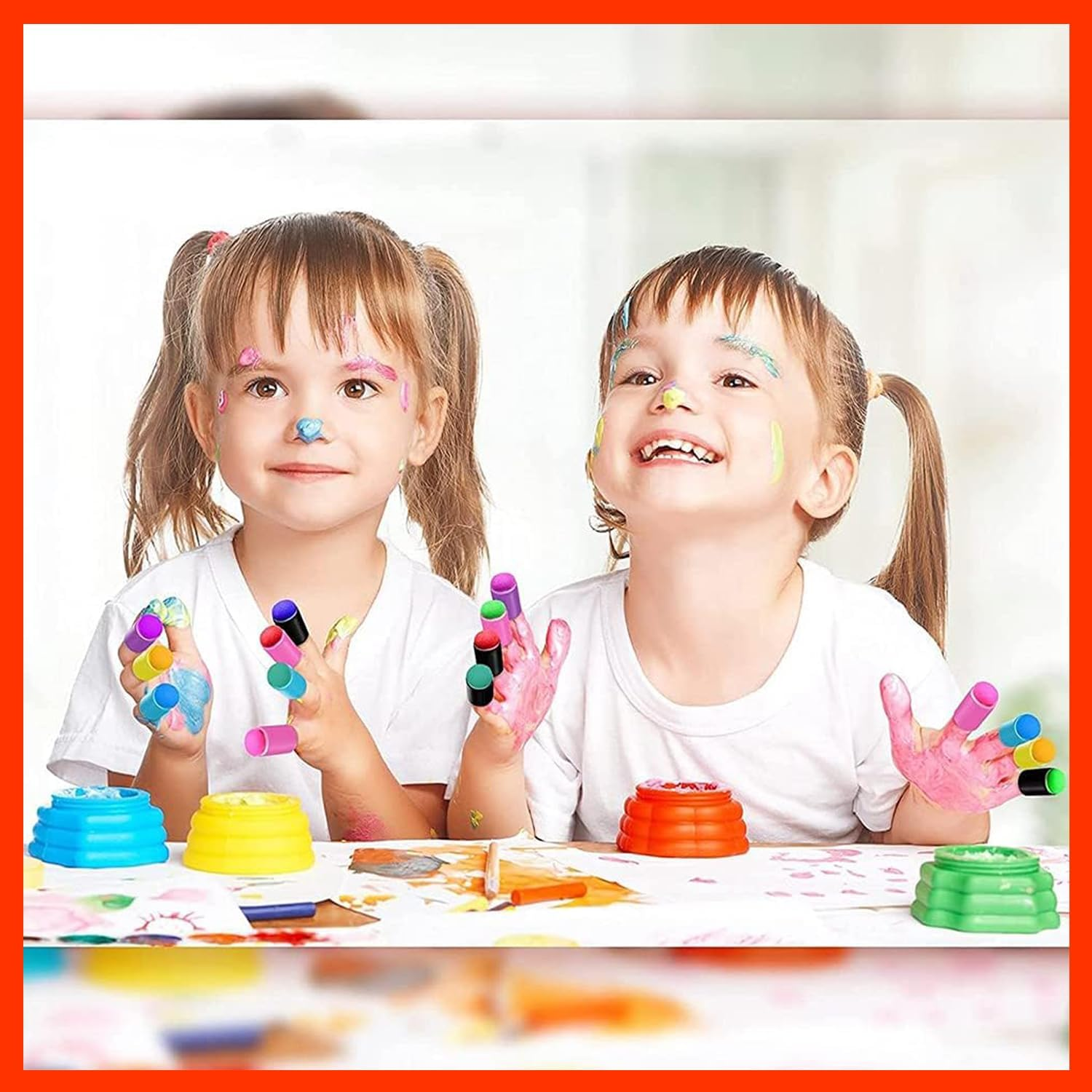 Xinghonyac 30 Pcs Finger Sponge Daubers, Finger Painting Sponge, round Sponge Brushes, Finger Paint Doodle Sponge for Handmade DIY, Painting Production, Hand-Painted Handbook image number 4