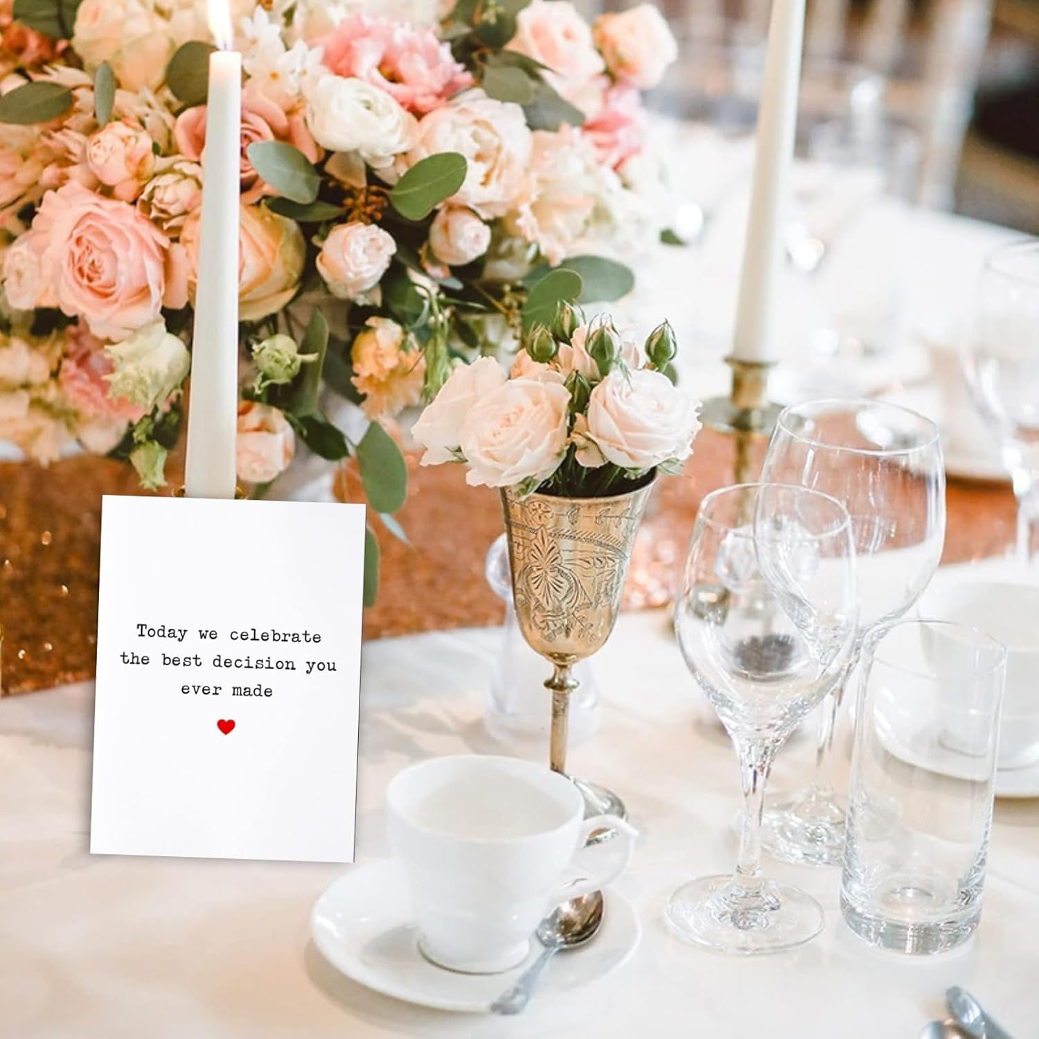 Krysdesigns Funny & Romantic Anniversary Card Engagement Wedding Card - Today We Celebrate the Best Decision You Ever Made - Best Decision You Made, 5X7 Inches image number 2