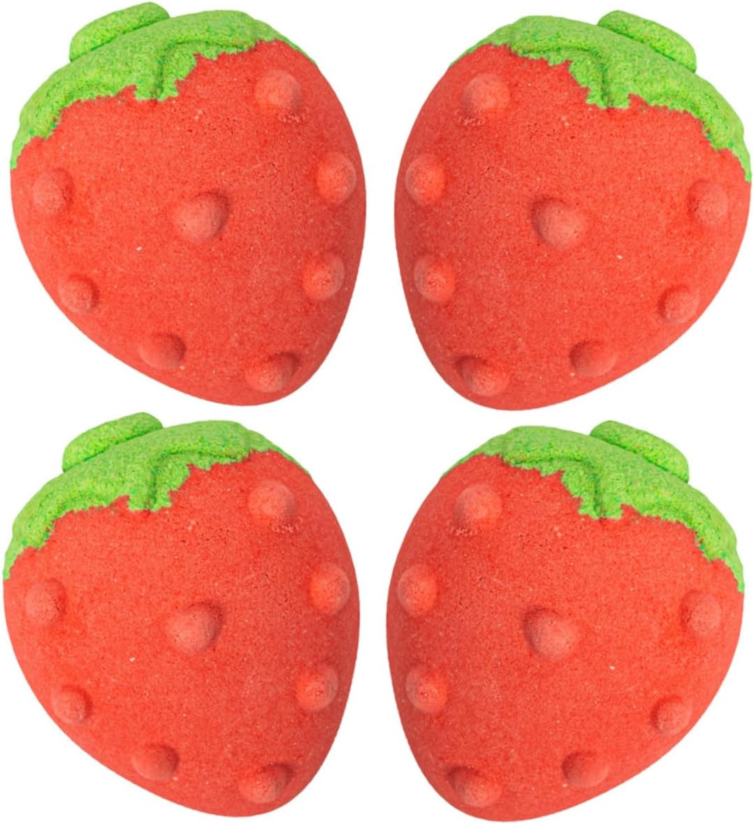 Beavorty 4Pcs Fragrance Bath Salt Bubble Bath Balls Strawberry Shape Boys and Girls Fun Bath Set for Home Spa image number 6