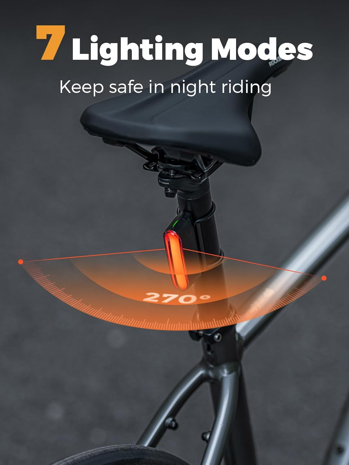 ROCKBROS Bike Tail Light Magnetic Induction USB-C Rechargeable LED Rear Bicycle Light, IPX6 Waterproof,7 Light Mode Options Cycling Safety Flashlight Accessories for Road Mountain image number 1