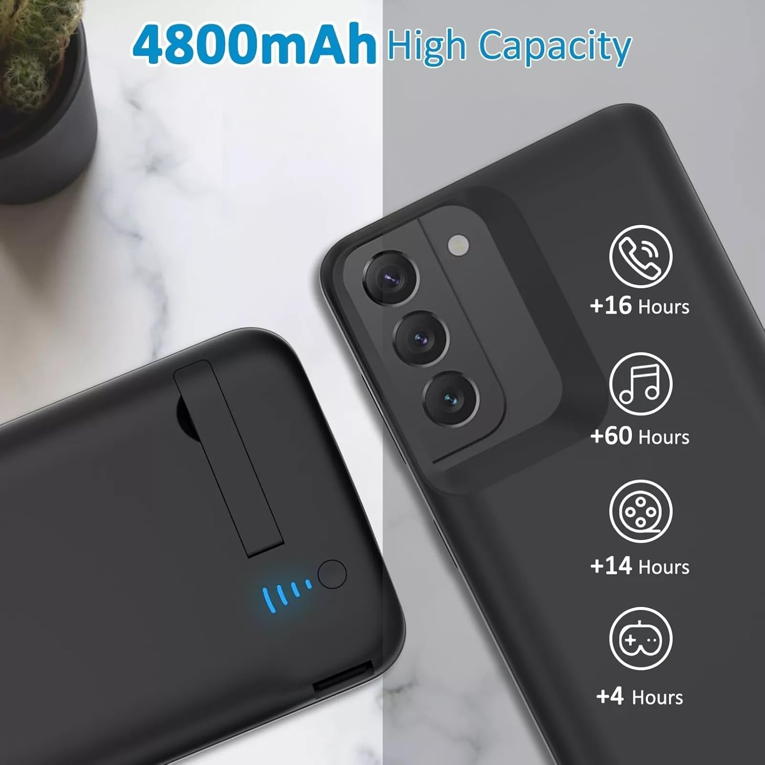 TAVICE Compatible Case for Samsung Galaxy S21 plus with Built-In Power Charge image number 1