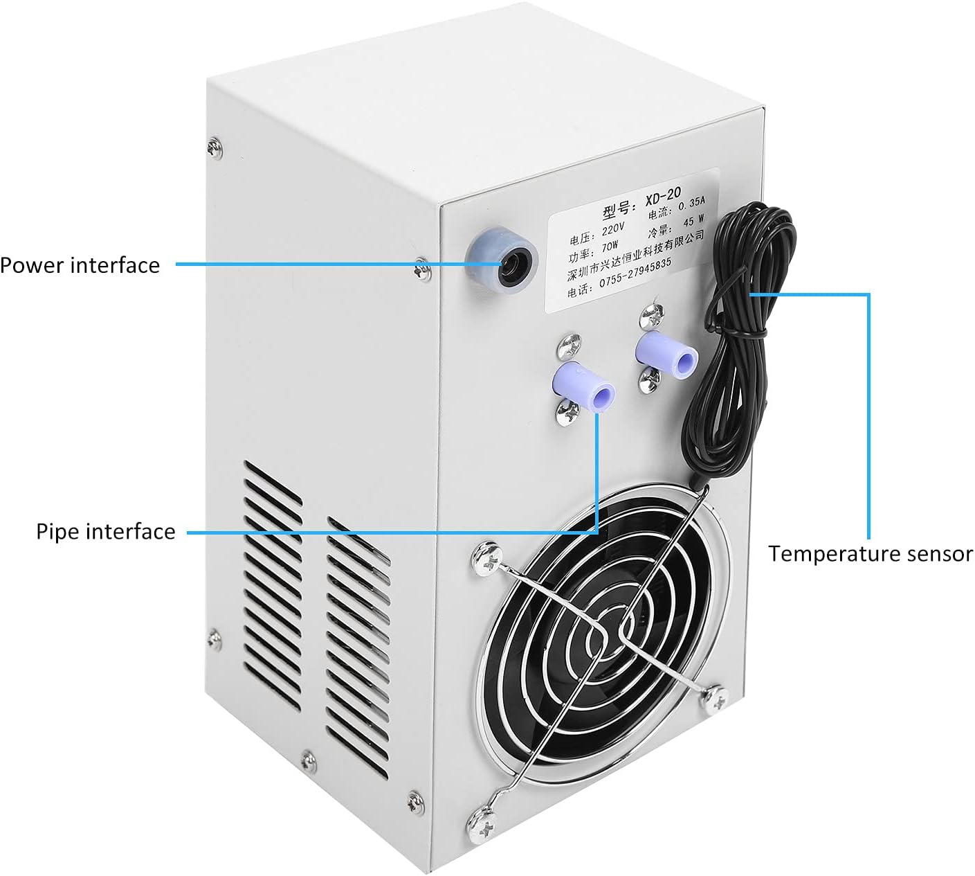 Aquarium Chiller, Aquarium Electronic Cooler Fish Cooling System Water Cooler for Freshwater Water and Seawater image number 2