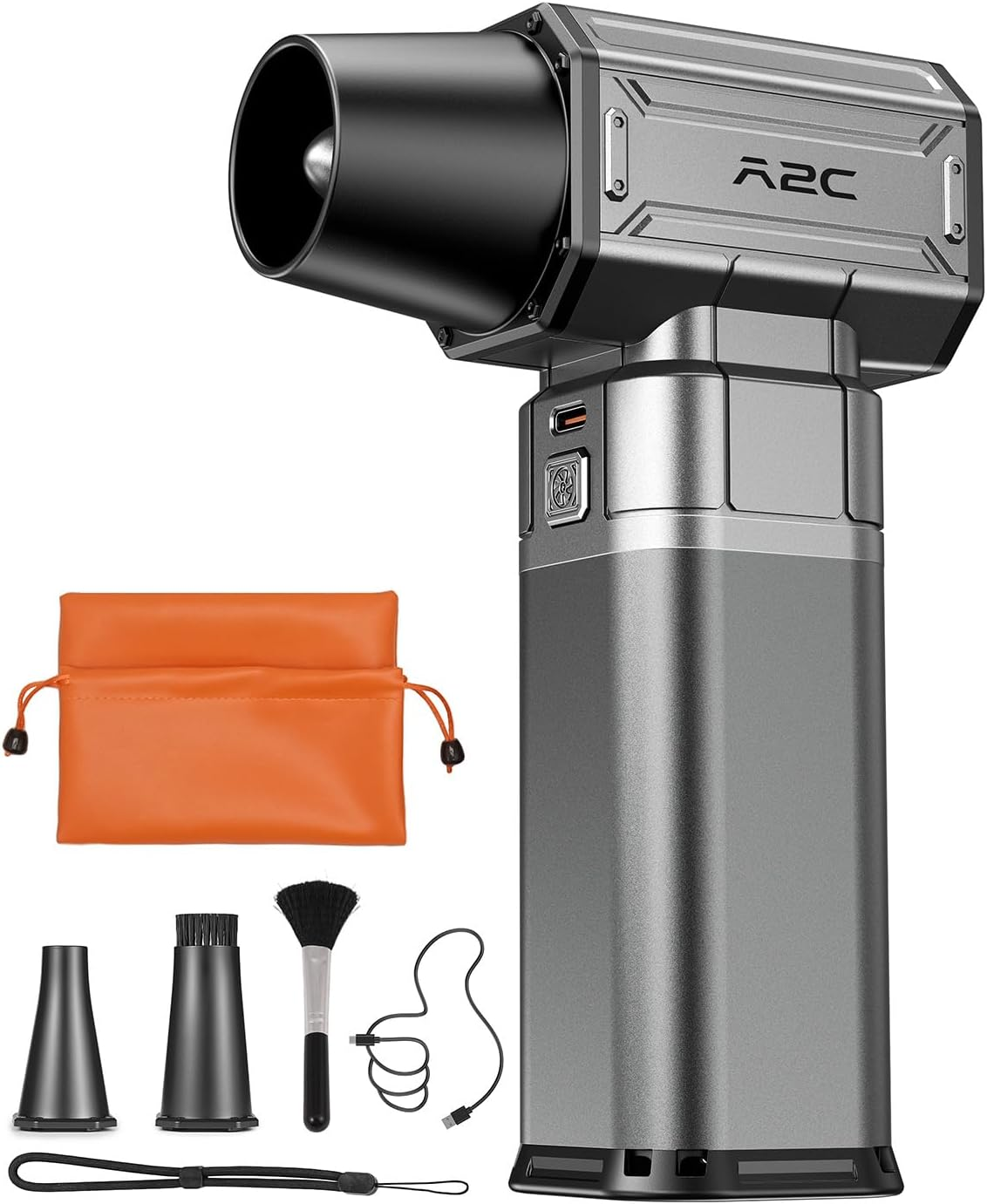 A2C Upgraded 40Mm Motor Compressed Air Duster, 450G Strong Airflow Cordless Electric Duster, 4-Gear Adjustable Air Blower, Rechargeable Duster for Keyboard, Computer, PC, Outdoor, House & Car image number 3