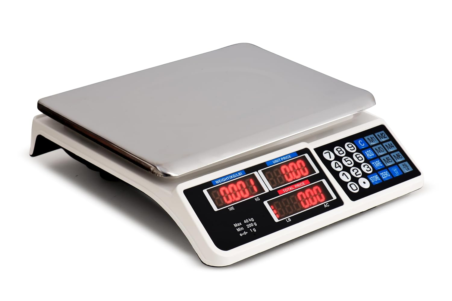 Kitchen Digital Electronic Scale 40KG 1G Accuracy Commercial Shop Platform Postal Weight Scales Food (New 40KG White) image number 6