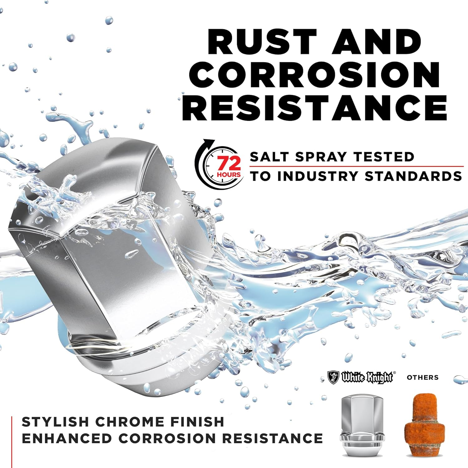 White Knight 1710D-4 Chrome 9/16" Dodge OEM Factory Style Lug Nut for Durango, Dakota, Ram 1500, 4 Pack image number 4