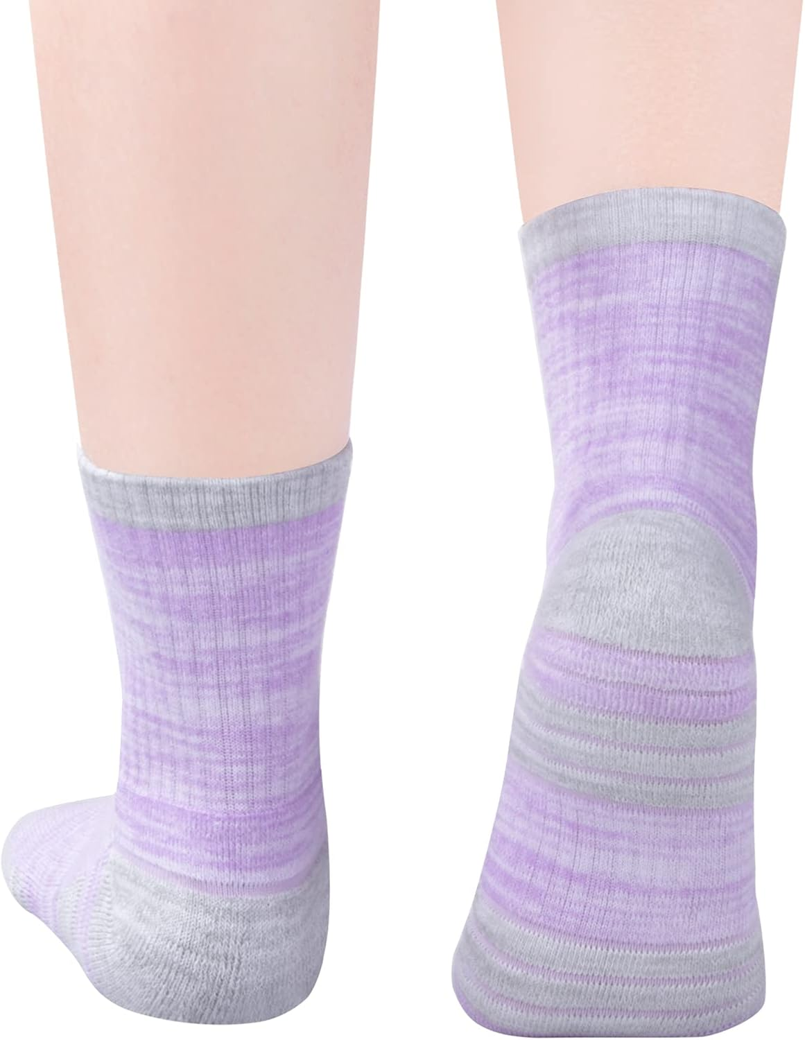 YUEDGE Women'S Cotton Cushioned Crew Sports Socks Mid Calf Outdoor Hiking Socks Moisture Wicking Work Socks for Womens Size 6-11, 5 Pairs image number 5