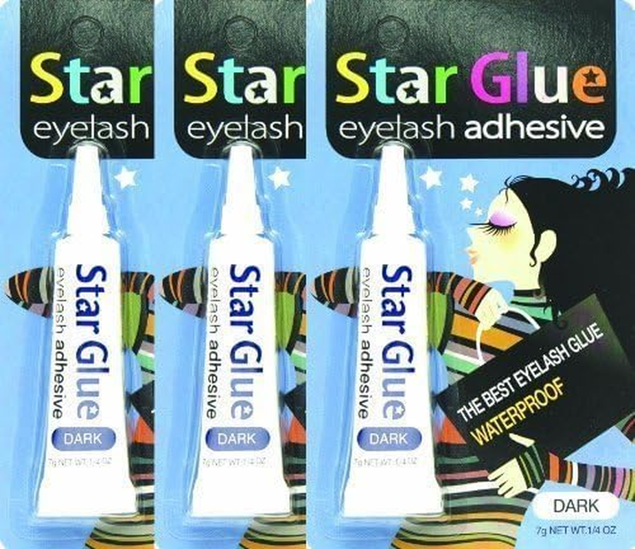 3Packs of Star Eyelash Glue for Strip Lashes (Dark) 7G (1/4Oz) image number 2