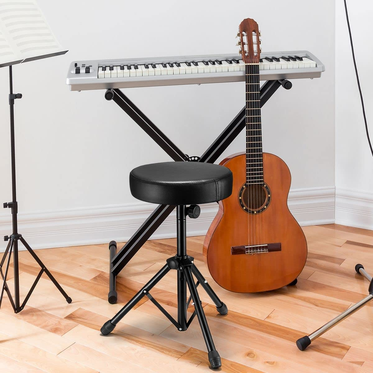 Melodic Drum Stool Throne Seat Chair Folding Padded Rotatable for Kids Adults image number 5