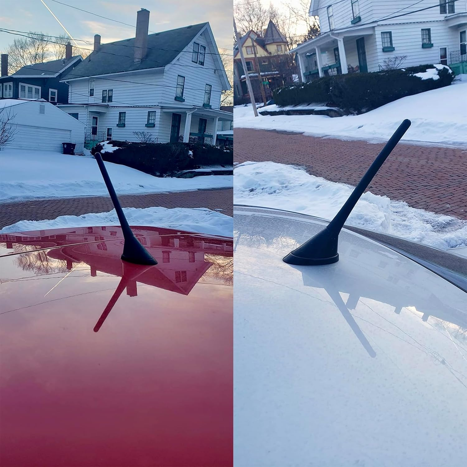 AQTAQ Universal Vehicle Roof Mount Rubber Car Aerial Antenna AM FM Antenna Car Roof Antenna Car 18Cm/7Inch Car Radio Antenna with M4 M5 M6 Threaded Adapter Suitable for Most Models Etc image number 4