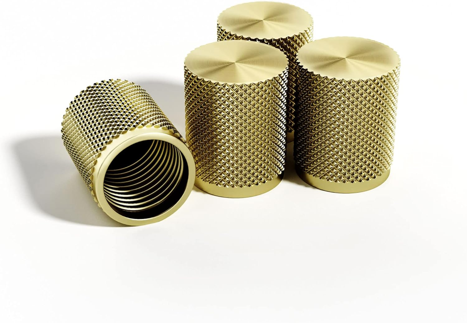 STEEL HAWK Tire Air Valve Caps &ndash; Precision CNC Machined Stainless Steel, Extended Knurled Design | Rust, Air Leak & Dust Proof Metal with O-Rubber Seal - Ideal for Vehicles - 4 Pack - PVD Blue image number 1