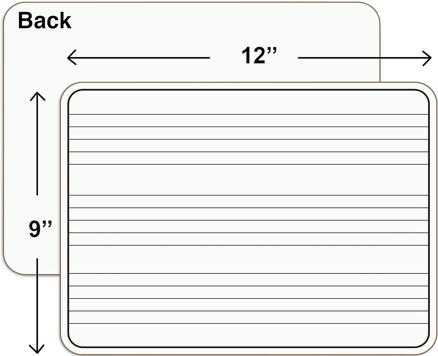 10 Pack Dry Erase Staff Music Lap White Boards 9"X12" L Write Musical Notes and More (Double Sided Mini Whiteboards) Erasers Included image number 2
