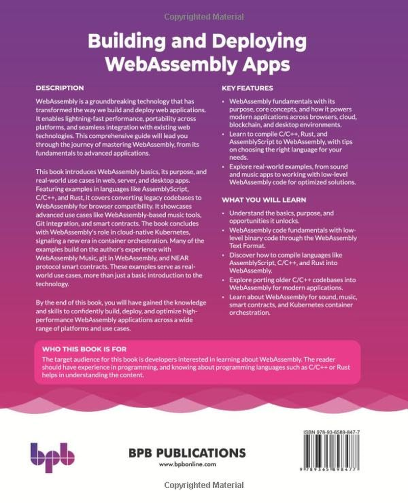 Building and Deploying Webassembly Apps: Building Secure, Portable, and Optimized Web Applications with Webassembly (English Edition) image number 1