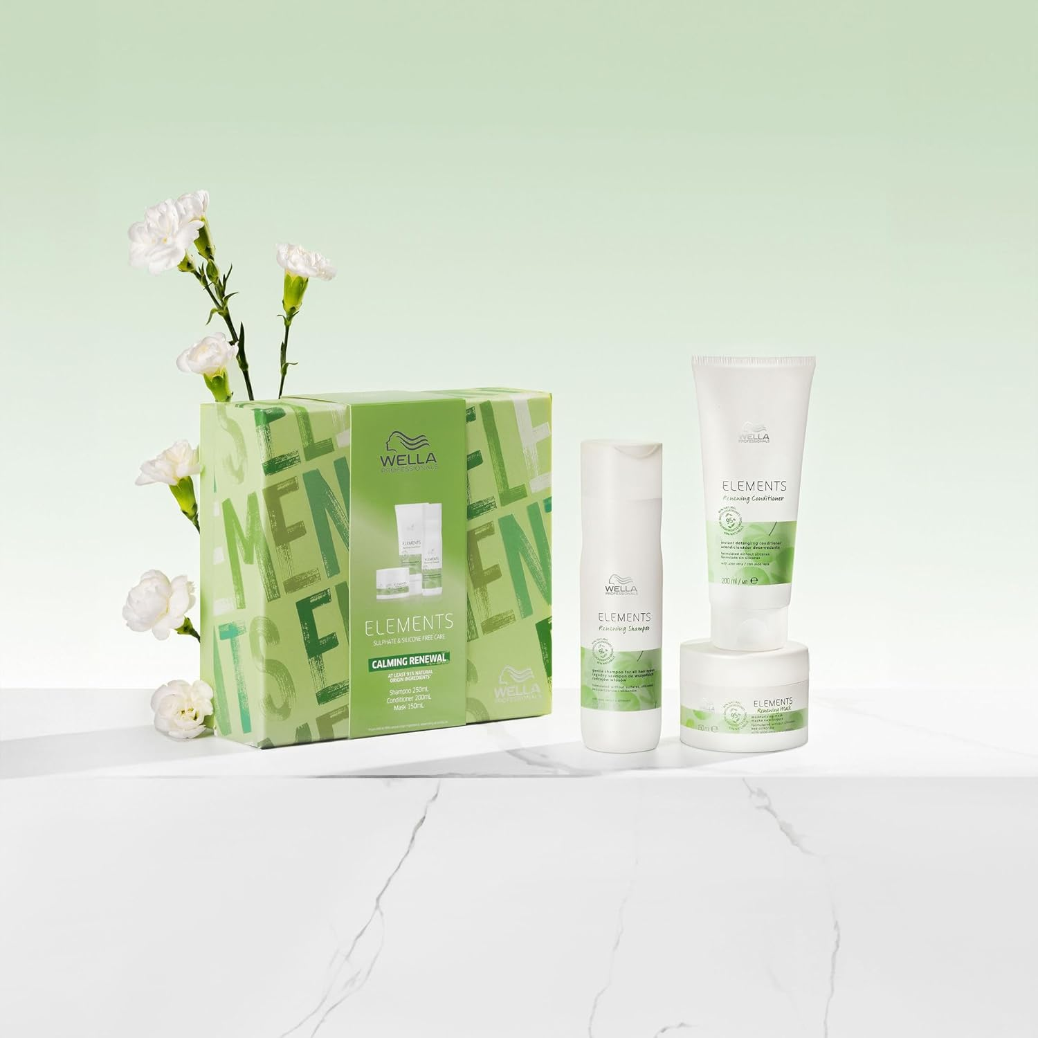 Wella Professionals Elements Trio Set - Shampoo 250Ml, Conditioner 200Ml, Mask 150Ml - Limited Edition