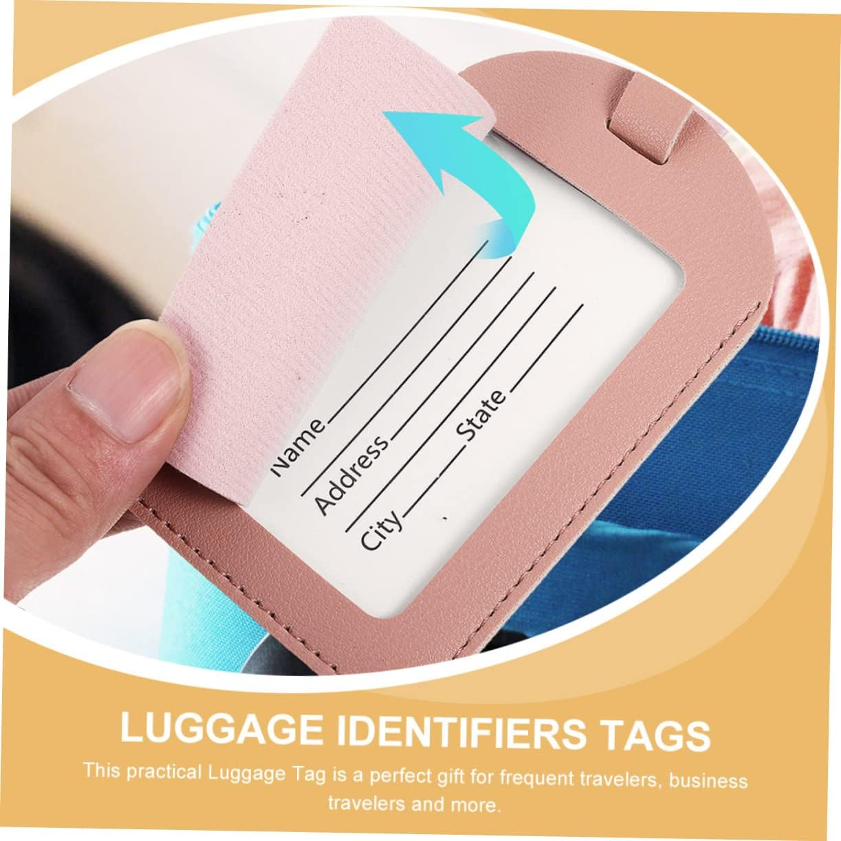 WATIIFUFU 5Pcs Lightweight Luggage Tags Lanyard Design Pu Labels for Easy Identification of Suitcases and Travel Accessories