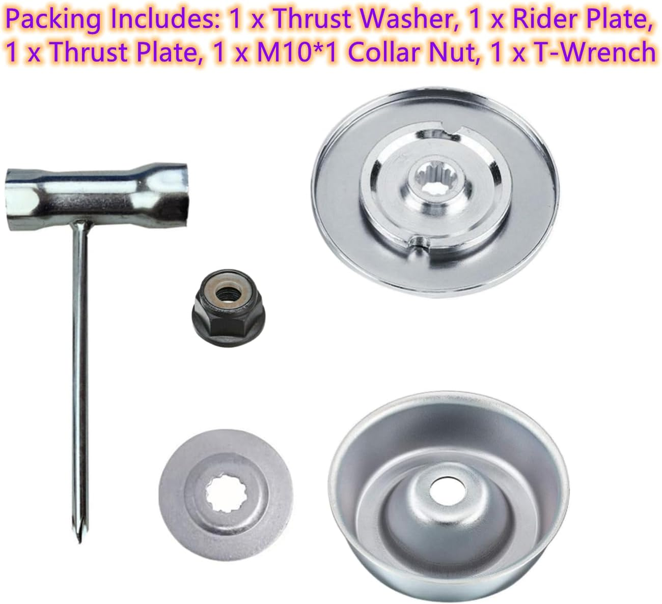 Blade Adapter Kit for Stihl FS55 FS55R FS56 FS56RC FS70R FS80 FS85 FS90 FS90R FS94 FS94R FS100RX FS110 FS120 FS130 FS130R FS240 FS250 (Thrust Washer, Rider Plate, Thrust Plate, Collar Nut, T-Wrench) image number 5