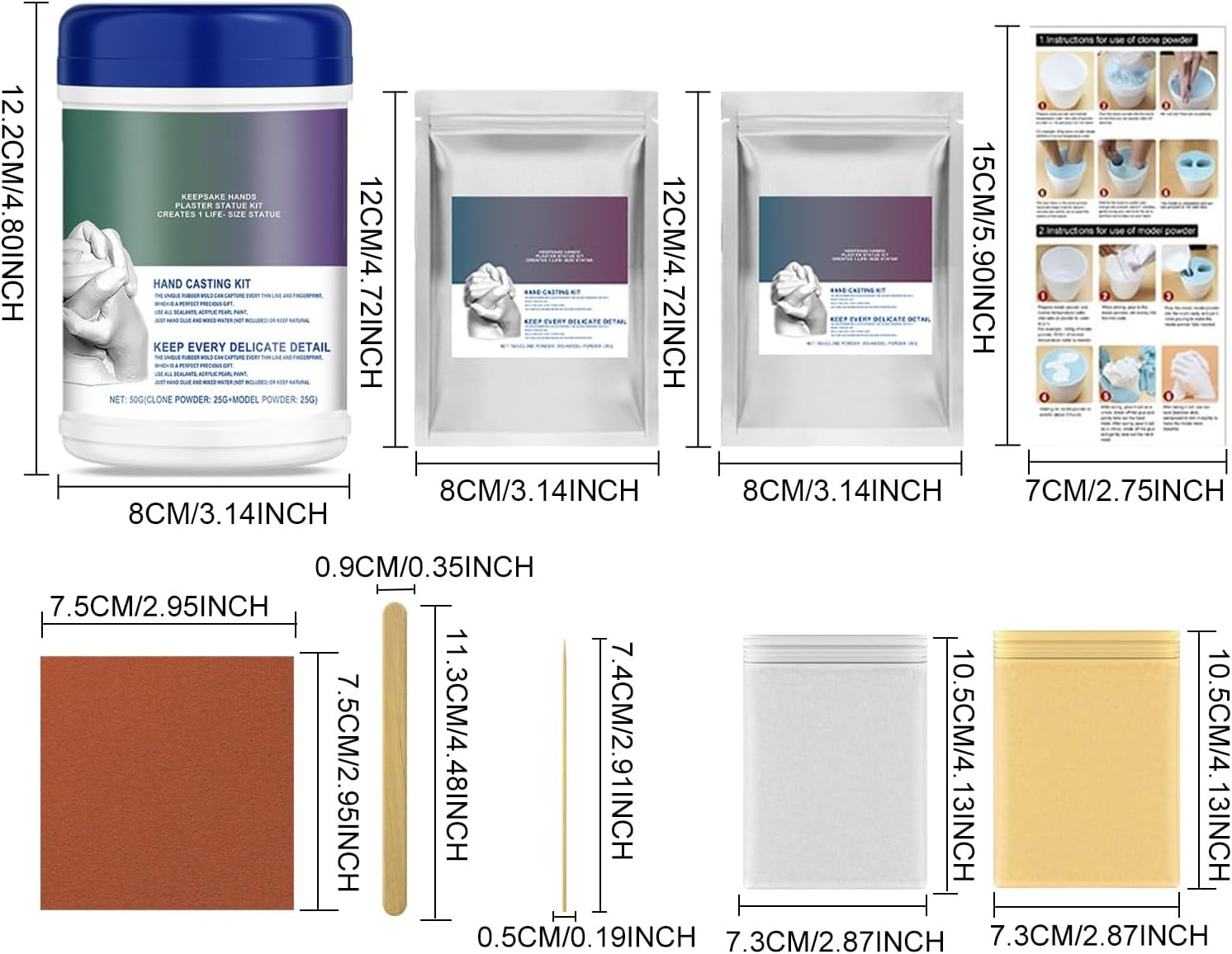 G&eacute;n&eacute;rique Pregnancy Belly Moulding Kit - Baby Handprint Kit, Paris Plaster for Sculpting, Modeling, Crafts and Home Decoration for Adults, Families And