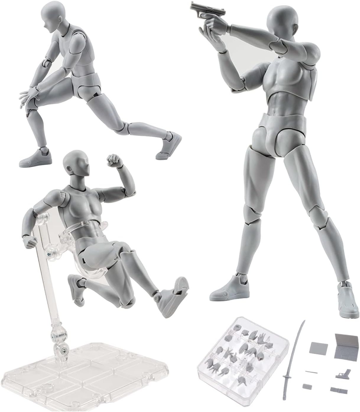 Artists Manikin Blockhead Jointed Mannequin Drawing Figures,Small Figure Model for Sketching, Painting, Drawing, Artist Male+Female Set