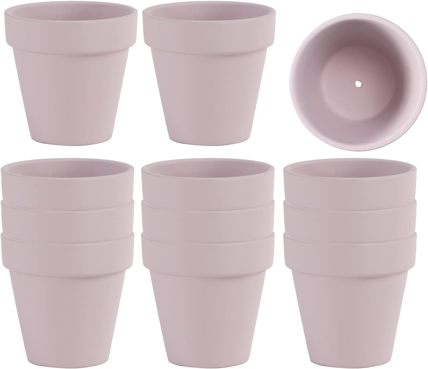 Fcacti 12 PCS Small Mini Clay Pots with Drainage Holes for Plants,2.5Inch Terra Cotta Pot Clay Ceramic Pottery Planter,Succulent Nursery Pot/Cactus Plant Pot,For Indoor/Outdoor Plants,Crafts
