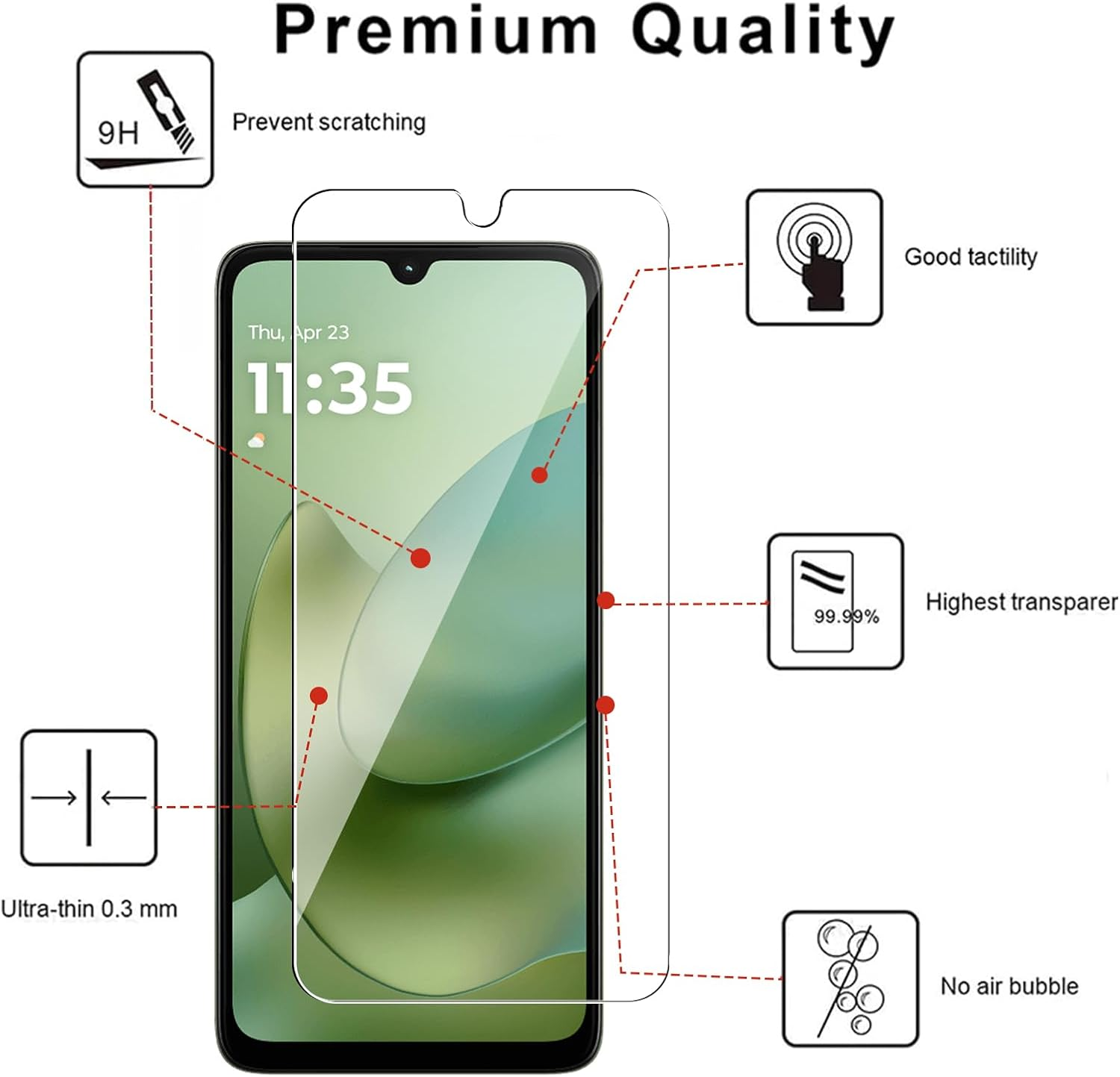 Case for Motorola Moto G06 + 2 Pack Screen Protector, ELECTRO-WEIDEWORLD Ultra-Clear Anti-Scratch Soft TPU Case Cover for Motorola Moto G06, Shockproof Phone Case with Bumper Protection, Clear image number 6