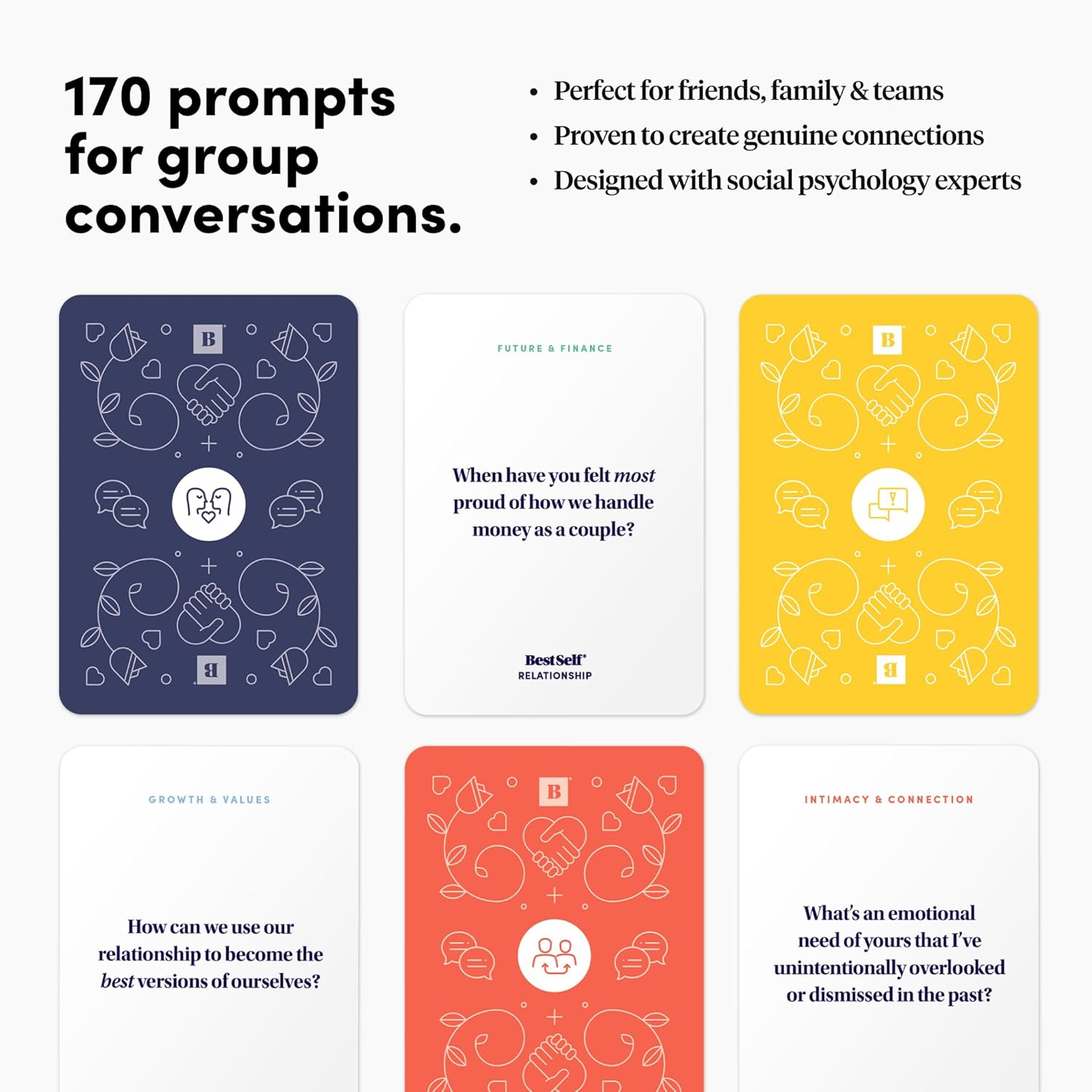 Bestself Relationship Deck - 150 Discussion Prompts to Create Real Conversations - Perfect Couples Games, Card Games for Adults, and Amazing Gifts for Wife image number 6