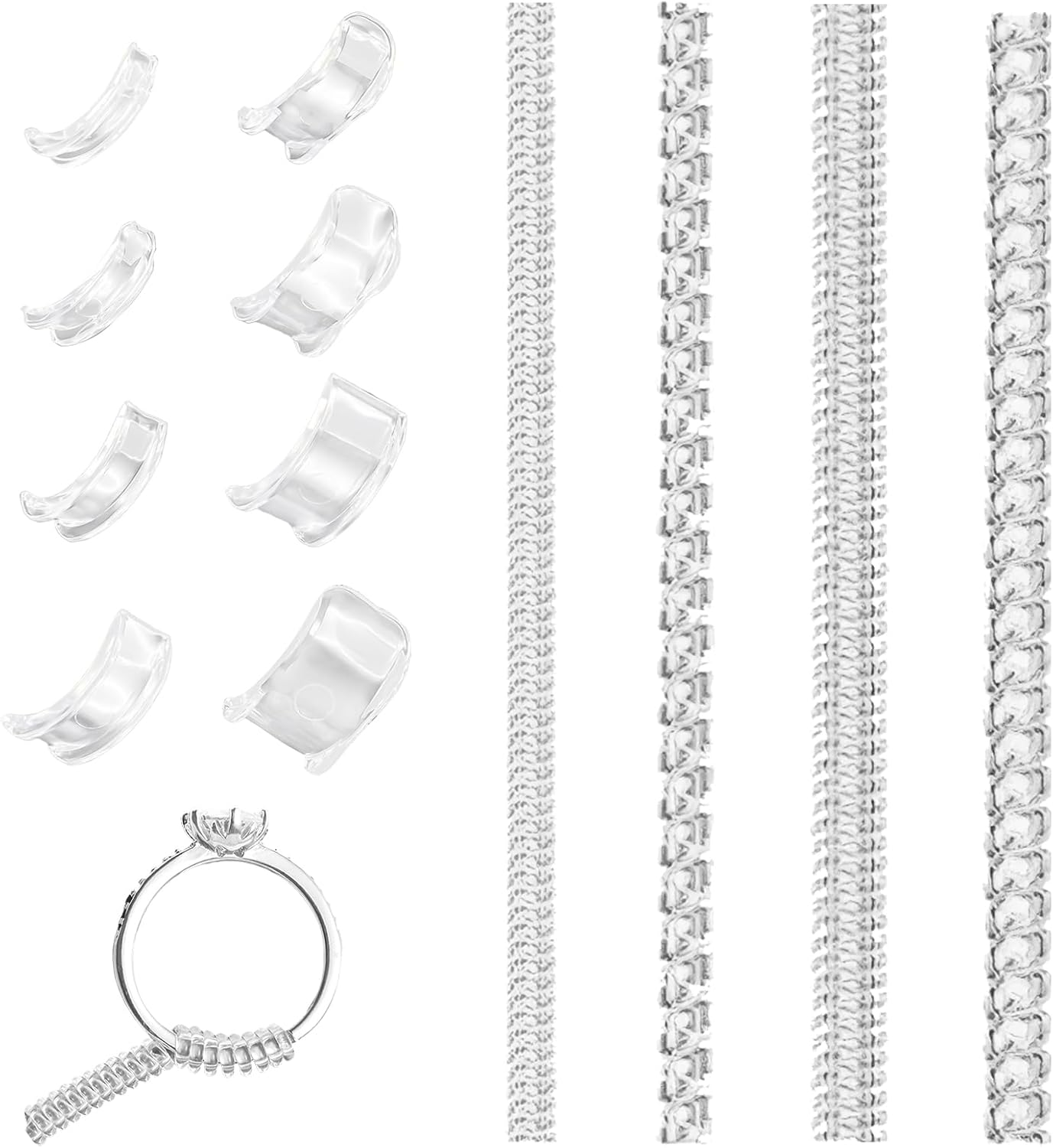 Ring Size Adjusters - Invisible Ring Adjusters for Daily Wear, Loose Ring Size Adjusters Fit Almost Any Ring, Ideal for Wedding, Engagement & Fashion Jewelry, Easy to Install & Reusable