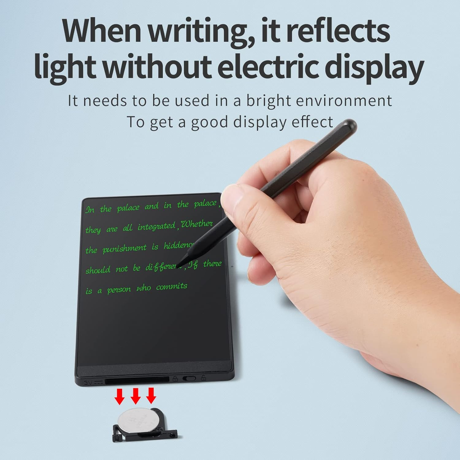 Amoretti Sonnet Mini LCD Writing Tablet, 6.5In Erasable Reusable Electronic Drawing Pads, Electronic Scratchpad for Kids and Adults. Black image number 4