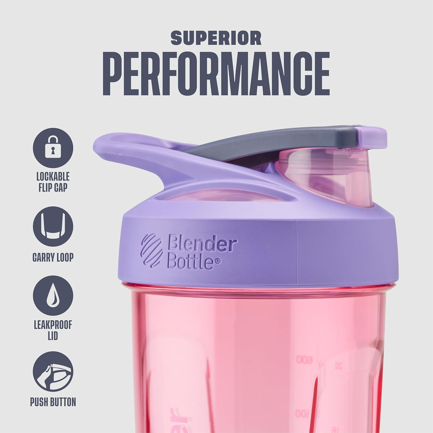 Blenderbottle Strada Shaker Cup Perfect for Protein Shakes and Pre Workout, 24-Ounce, Purple image number 4