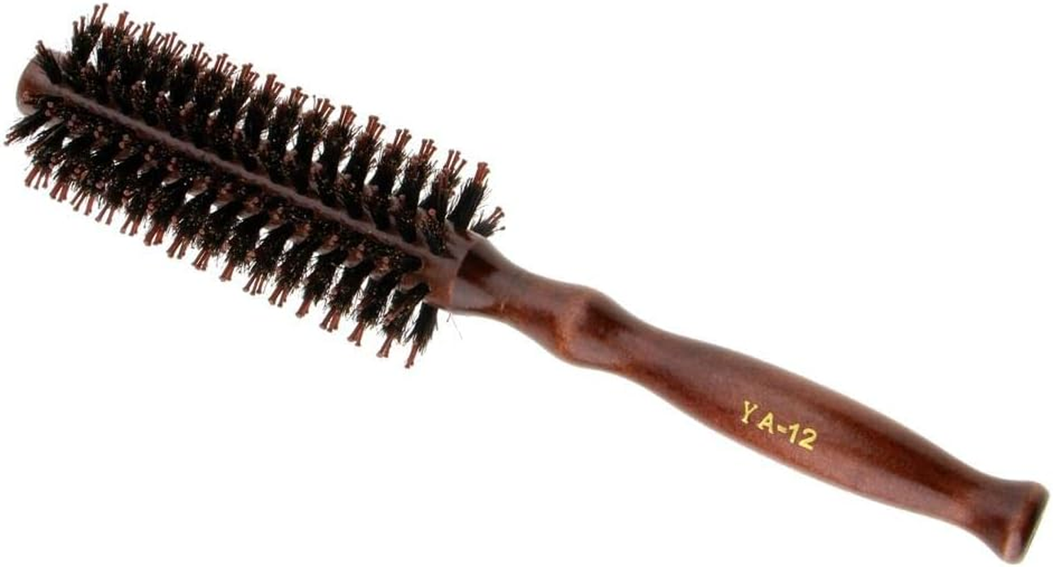 Yuksok Stylish Wooden Handle round Hairbrush for Easy Styling and Drying, 12 Rows image number 5