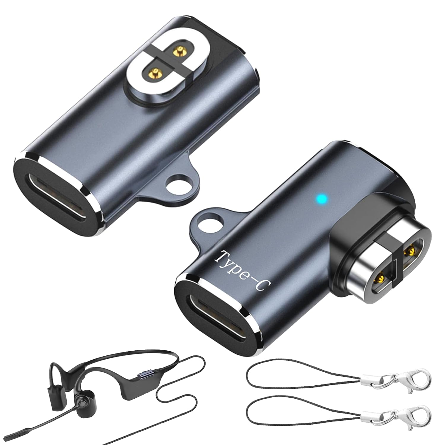 2Pcs Type-C Magnetic Charger Adapter Compatible for Shokz Openrun Pro 2, USB C Headphone Adapter Charging Converter for Aftershokz Aeropex, Shokz Openrun, Openrun Pro, Openrun Mini image number 4