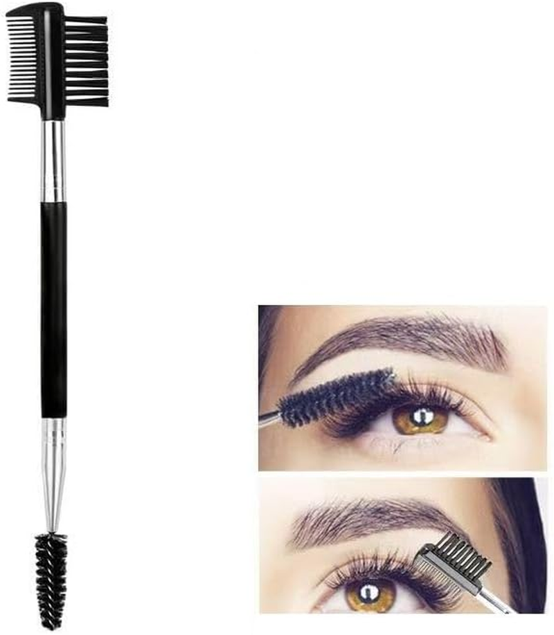 CJESLNA 3 Head Eyebrow Eyelash Brush Shaper Eyelash Comb Double Head Brush Makeup Grooming Tool Cosmetic with 3 Different Brushes for Separating Lashes, Eliminating Mascara Clumps, Grooming and Shaping Brow image number 3