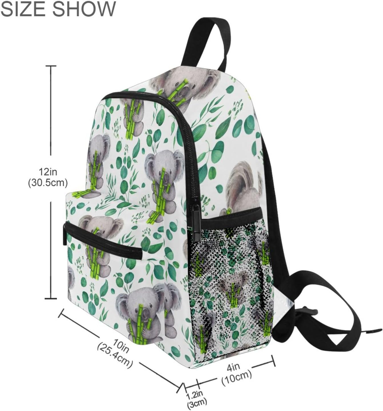 RPLIFE Backpack for Toddler Boys Girls, Cute Koala Green Leaves White Little Kid'S Backpacks Small Preschool Backpacks, 3-8 Years image number 3