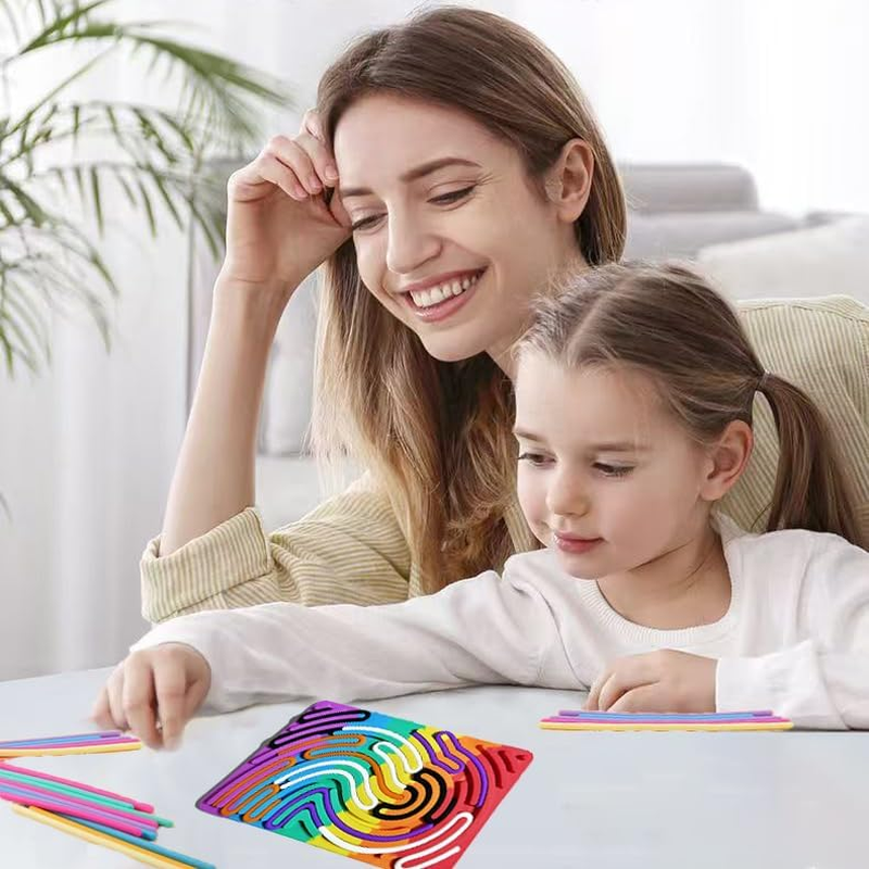 Sensory Activity Board for Kid,Double-Sided Sensory Board for Calming, Stress, Anxiety, ADHD & Autism, Travel Calming Activities (Rainbow) image number 1